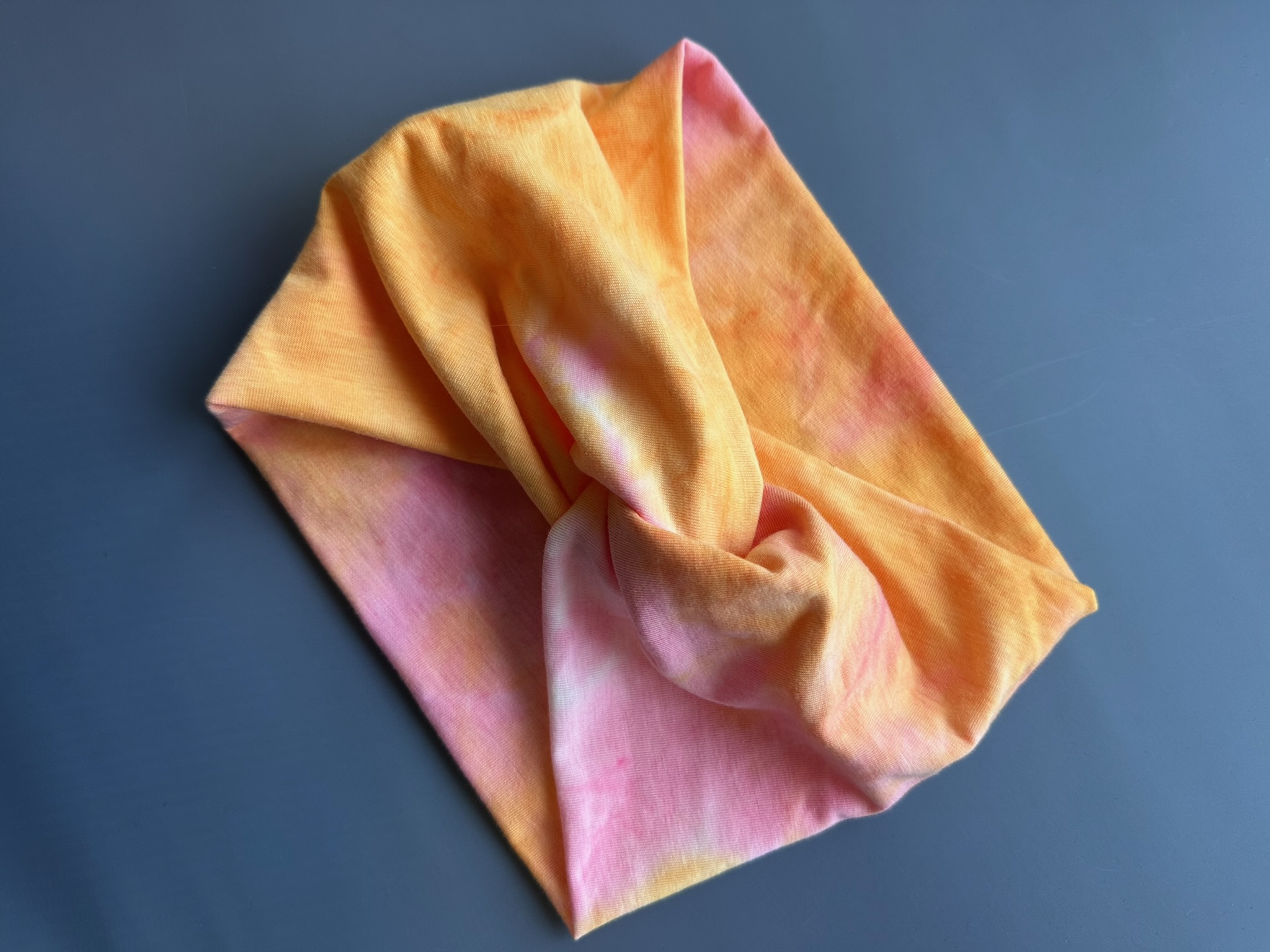 Bandana Multicolor naranja claro- Rosa (ancha)