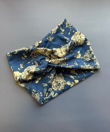 Bandana Estilo Floral Azul Pizarra (ancha)