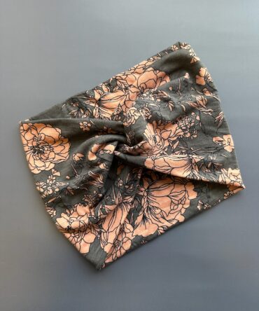 Bandana Estilo Floral Gris Oxford (ancha)