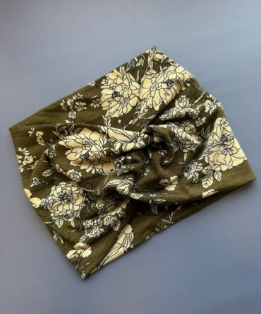 Bandana Estilo Floral Verde Militar  (ancha)